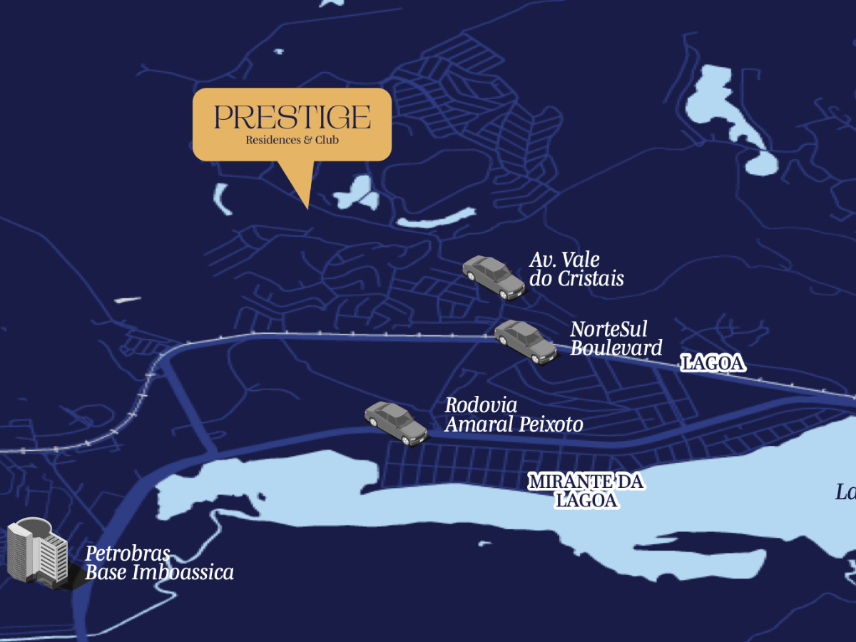 Mapa de localização do Prestige Residences Macaé